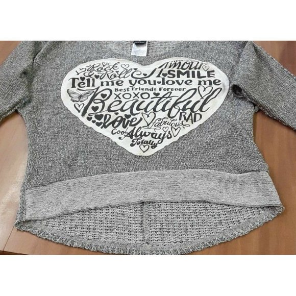 Stranded sweater Heart Beautiful Smile Motivational Sayings Size Small - Picture 2 of 5